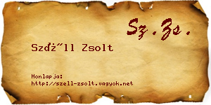 Széll Zsolt névjegykártya